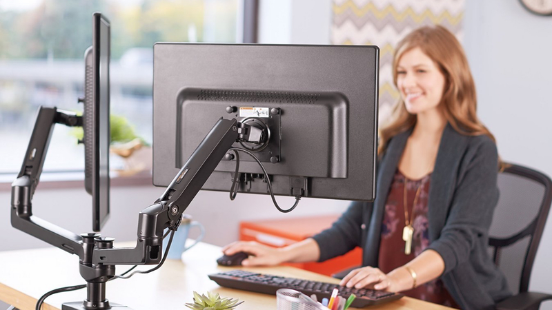 AmazonBasics Dual Monitor Arm, $149 | Fleximounts Single Arm, $58